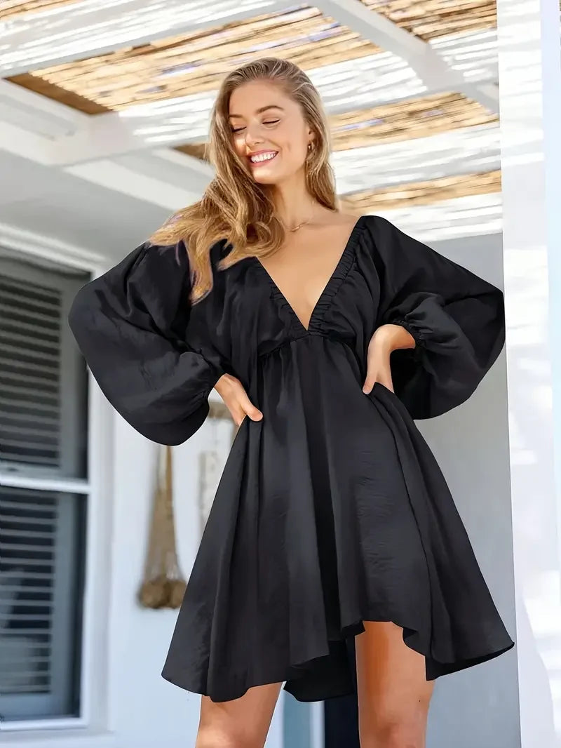 Women's  Casual Dress with Deep V-Neck and Loose Fit for Summer Vacation Sexy and Stylish