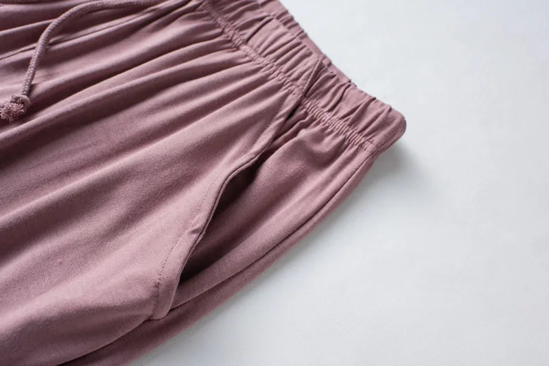 Spring/Summer Ladies Pajamas Sling + Shorts Modal With Chest Pad Solid Color Homewear Set pajamas sleepwear lingerie